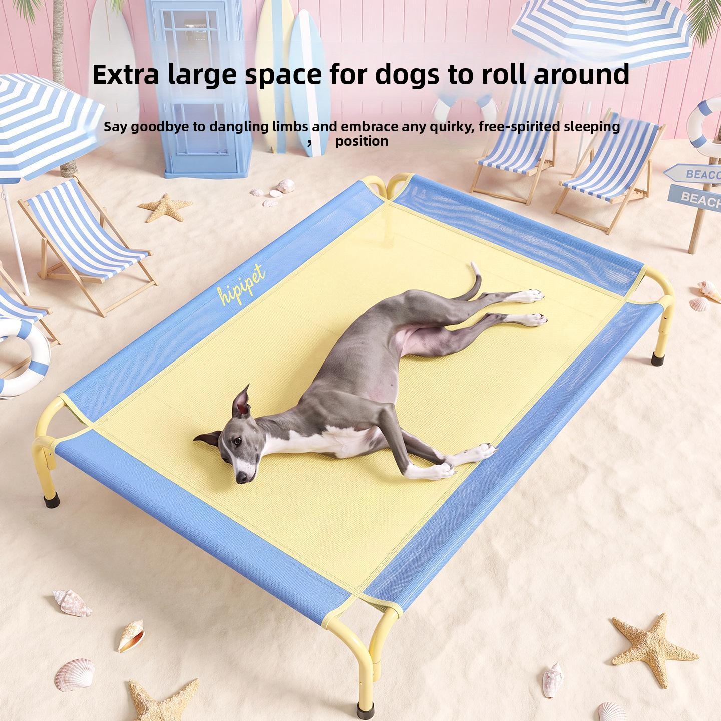 Outdoor Camping Dog Bed - Dopamine contrasting color pet camp bed