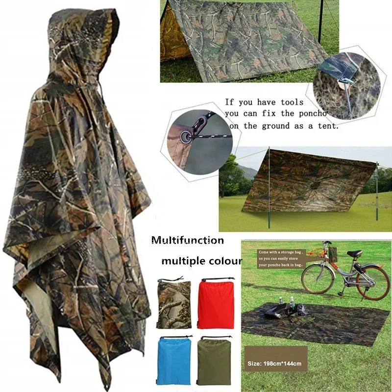 Camping Rain Poncho - 3 in 1 Multifunctional Raincoat Backpack