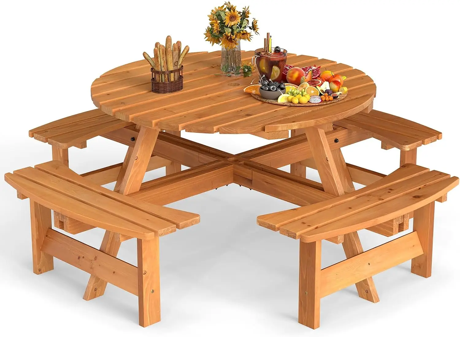 USA Stock8-Person Wood Picnic  - огляд і ціна Outdoor Camping Usa