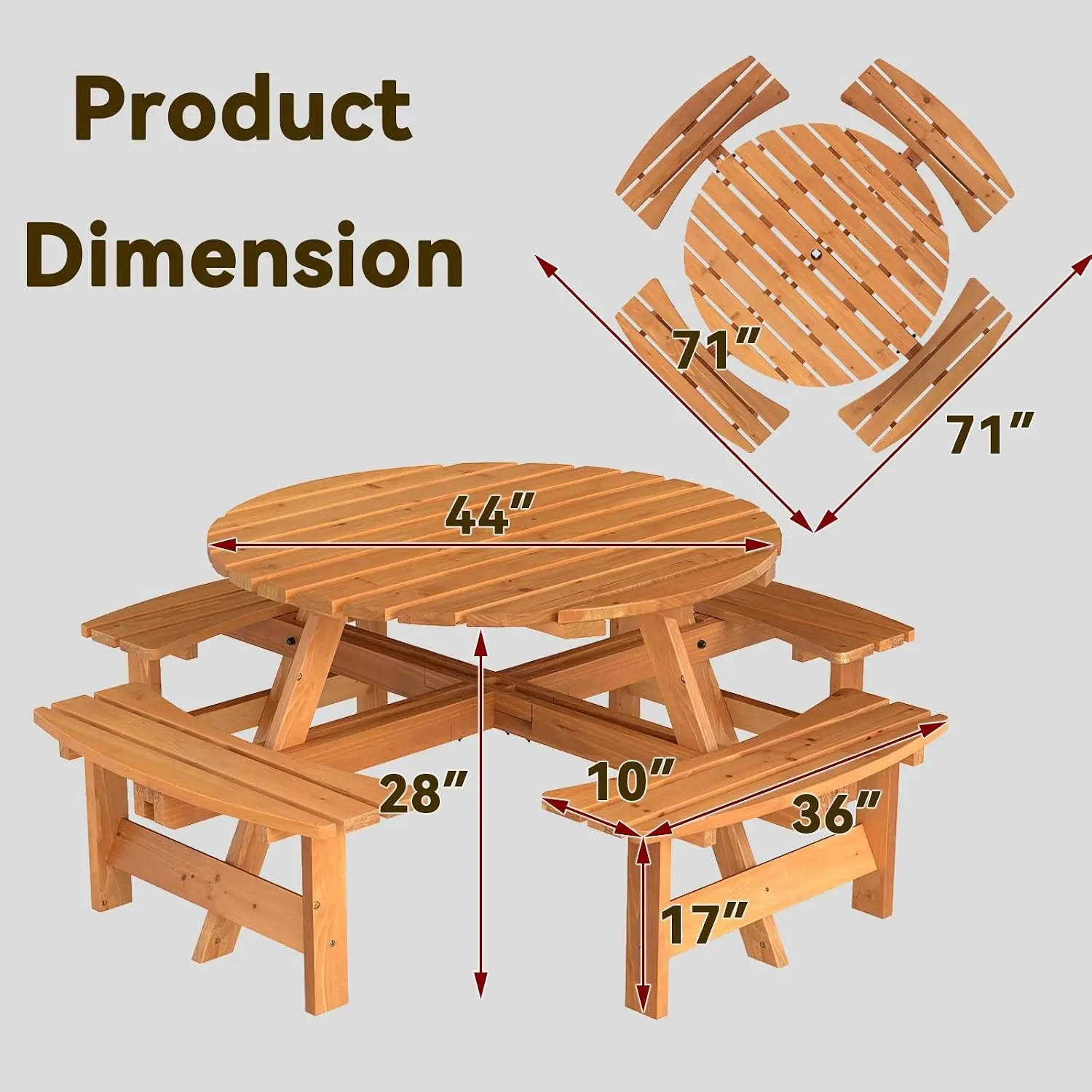 USA Stock8-Person Wood Picnic  - огляд і ціна Outdoor Camping Usa