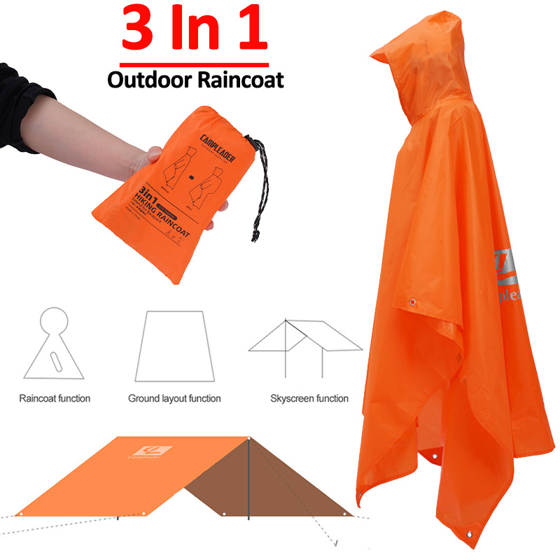 3 In 1 Outdoor Raincoat Hooded - огляд і ціна Camping Rain Poncho