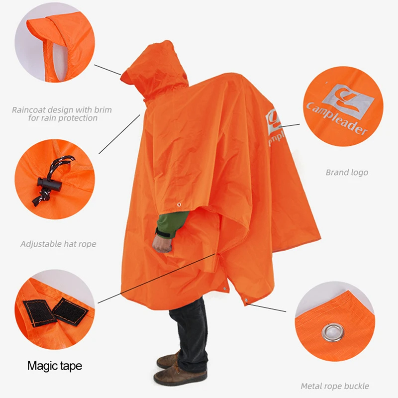 3 In 1 Outdoor Raincoat Hooded - огляд і ціна Camping Rain Poncho