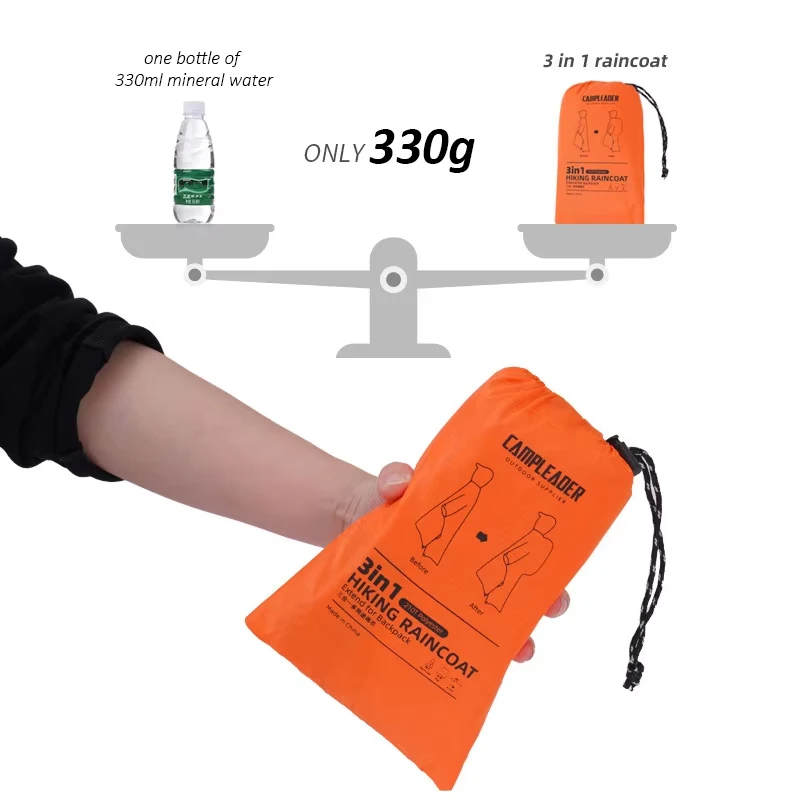 3 In 1 Outdoor Raincoat Hooded - огляд і ціна Camping Rain Poncho
